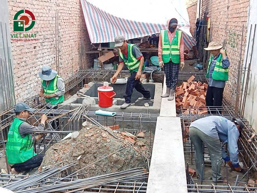 Hình ảnh thi công móng nhà 3 tầng 4x11m