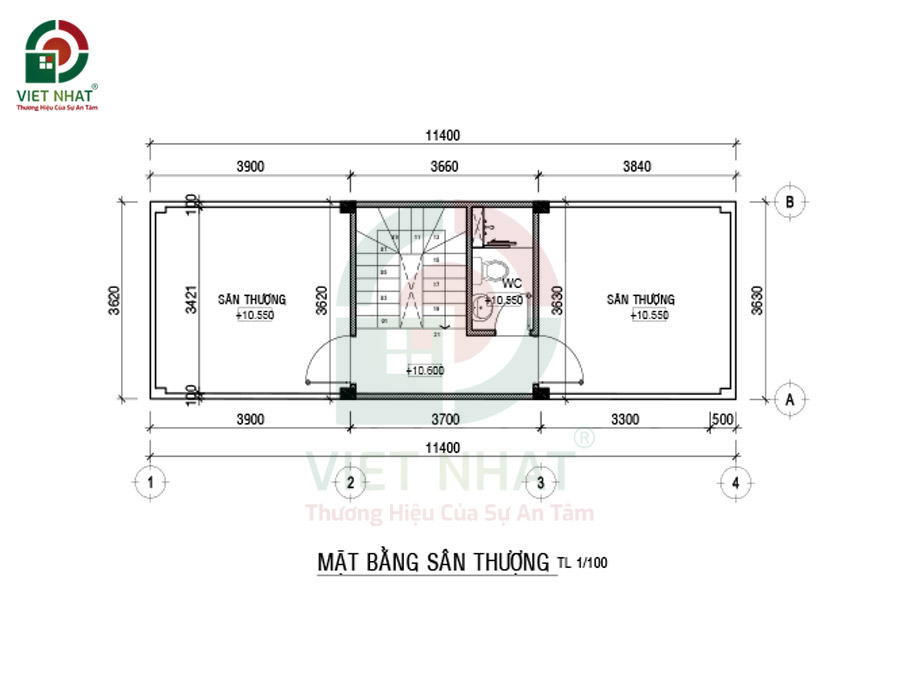 Cách bố trí công năng tầng thượng