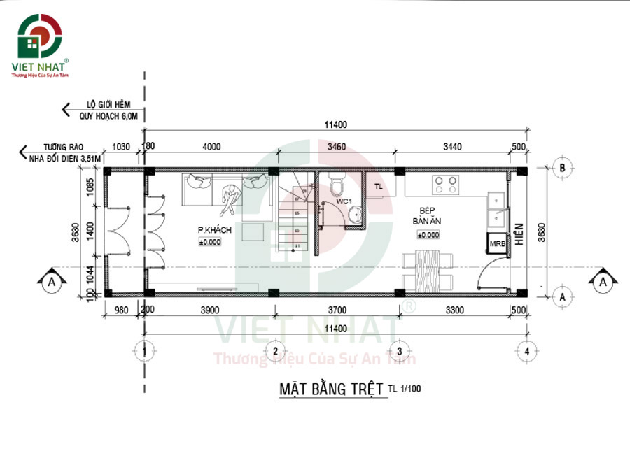 Cách bố trí công năng tầng trệt