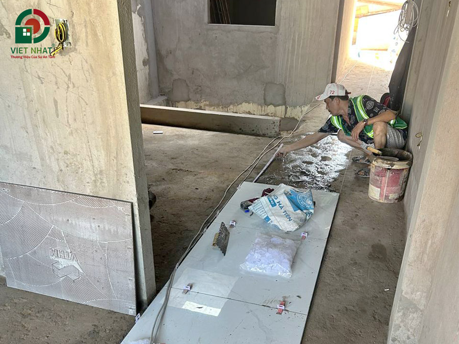 Hình ảnh dự án sửa nhà đang dần hoàn thiện
