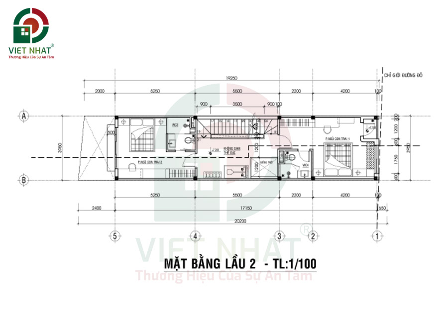 Bố trí công năng tầng 2