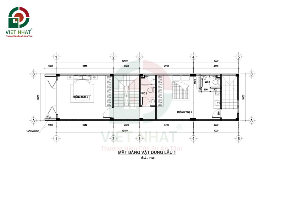 Bối cảnh tầng 1 - Không gian nghỉ ngơi và sinh hoạt gia đình