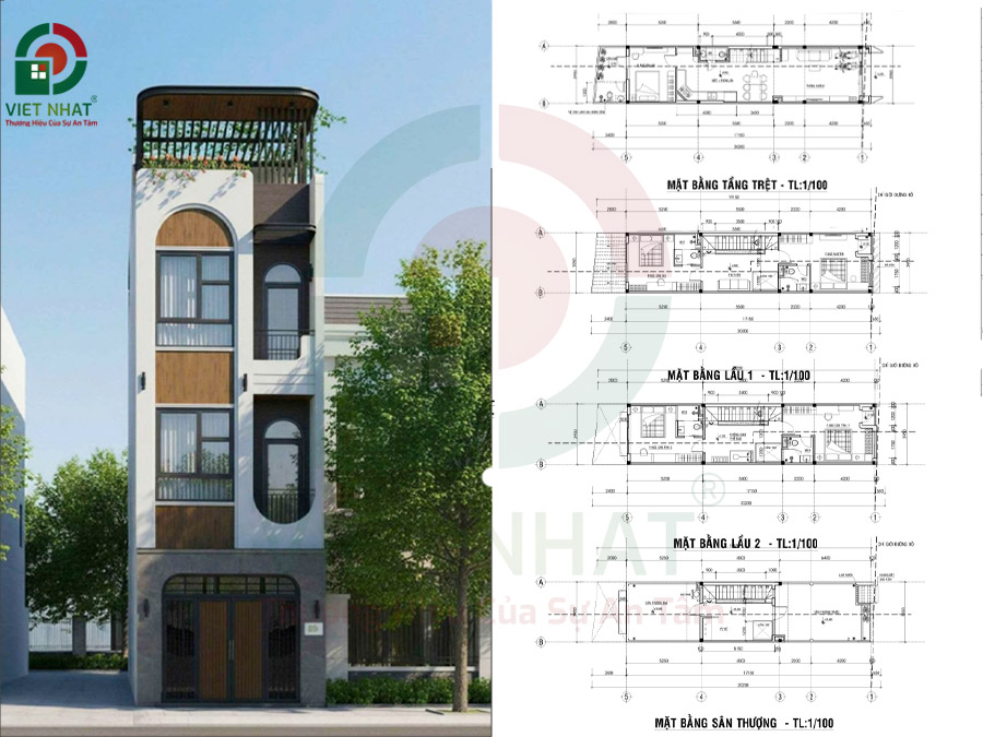 Công năng mẫu nhà 3 tầng sân thượng khoa học
