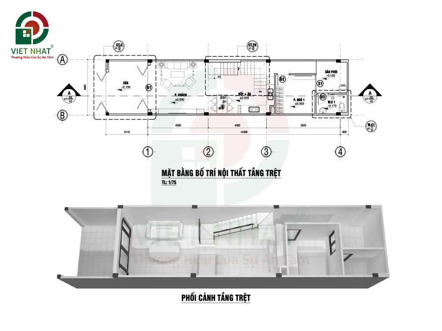 Hình ảnh công năng tầng trệt