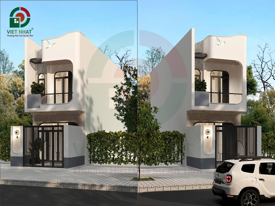 Hình ảnh mẫu xây dựng nhà phố 2 tầng hiện đại