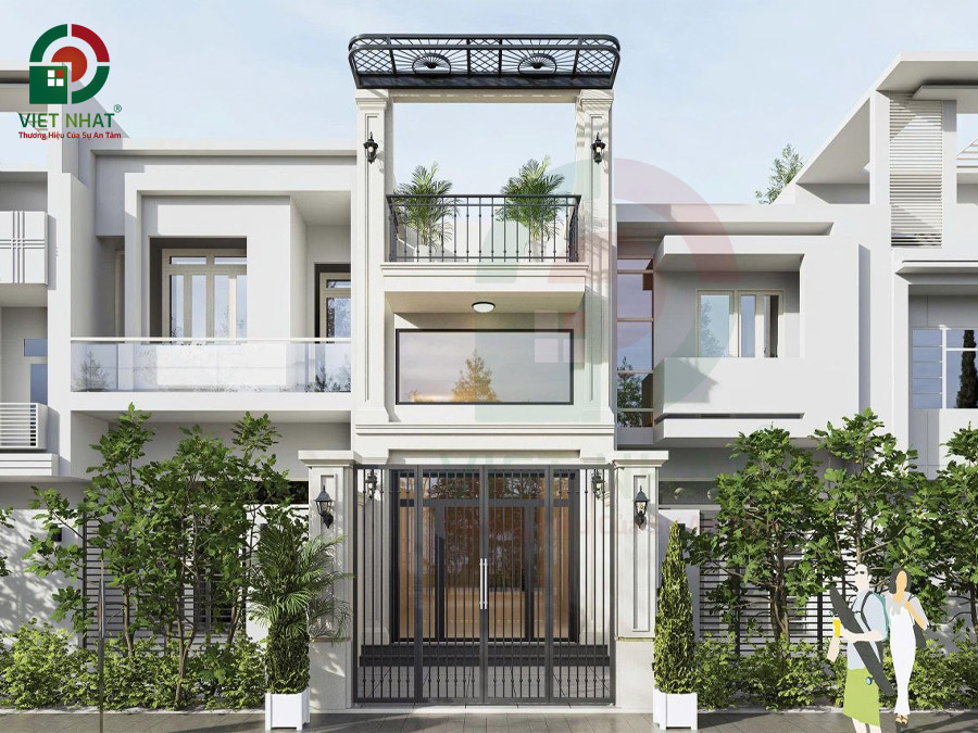 Mẫu nhà phố hiện đại 1 trệt lửng 1 lầu