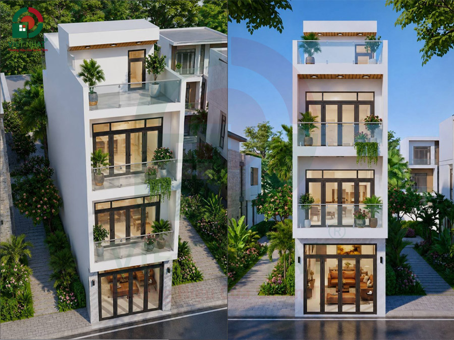 Mẫu nhà 3 tầng tum sân thượng - Anh Thi HCM