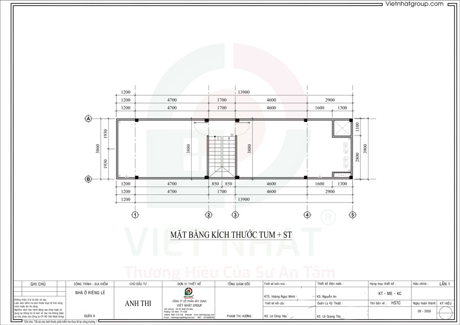 Phương án tổ chức công năng tum sân thượng 4x14m