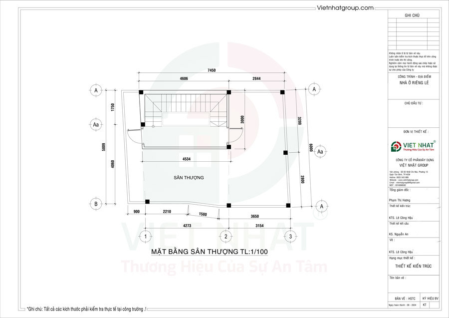 Phương án tổ chức mặt bằng sân thượng 6x8m